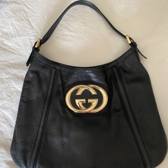 Gucci Handbags - Gucci Black Leather Britt Hobo